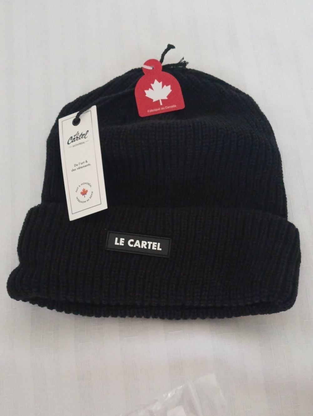 Le Cartel NEW Men’s Black Knit Ribbed Beanie Toque Hat
